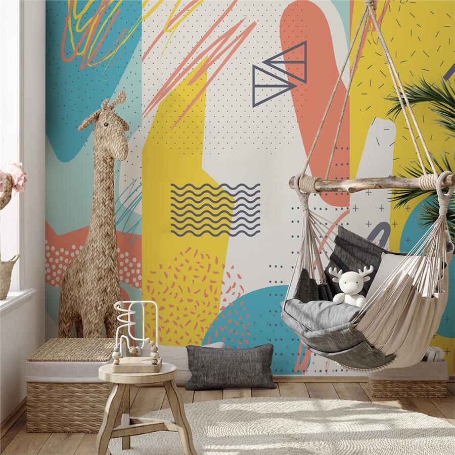 Colorful Custom Design Kids Room Wallpaper