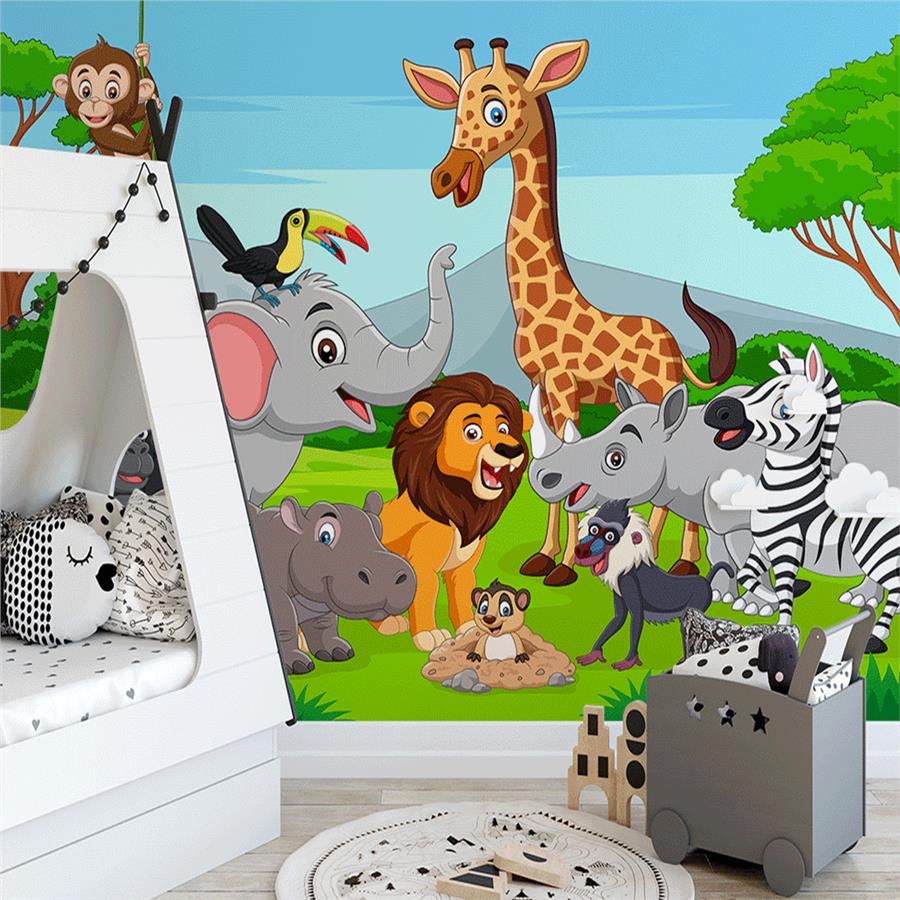 Colorful Cute Animals Kids Wallpaper