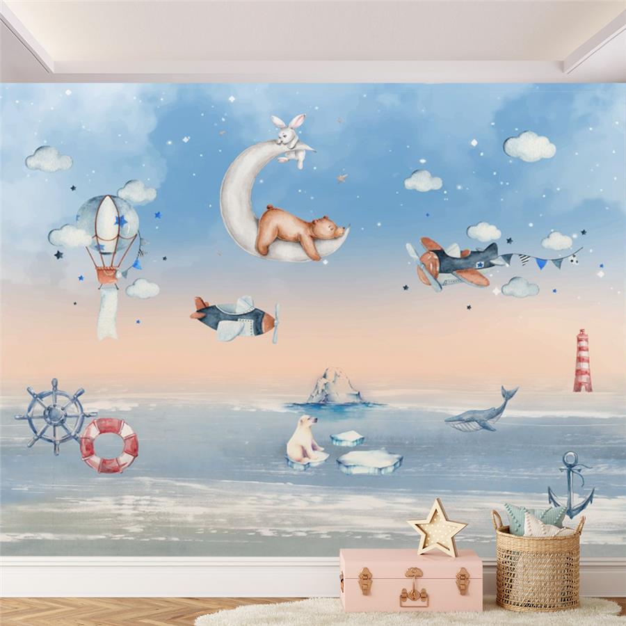 Cute Animals Kids Room Wallpaper