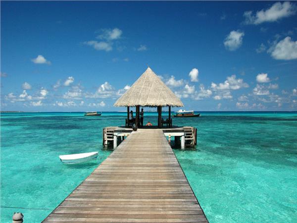 Maldives Wooden Iskele Sea Scenery Wallpaper by MywallpaperSho