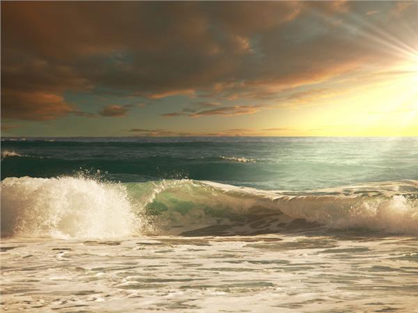 Sun Sunset and Waves Sea Scenery Wallpaper by MywallpaperSho