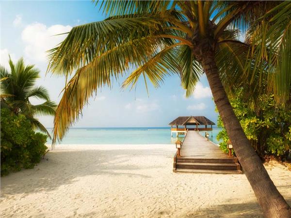 Maldives and White Beach Sea Scenery Wallpaper by MywallpaperSho