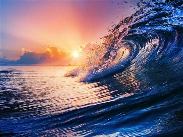 Sun Sunset and Waves Sea Scenery Wallpaper by MywallpaperSho