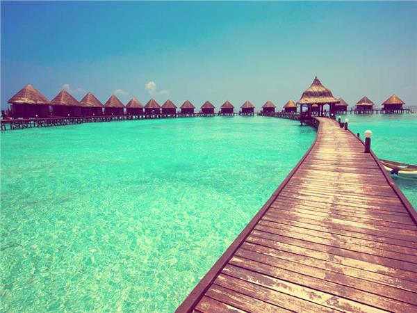 Maldives Wooden Iskele Sea Scenery Wallpaper by MywallpaperSho