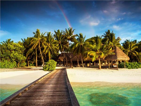 Maldives Wooden Iskele Sea Scenery Wallpaper by MywallpaperSho