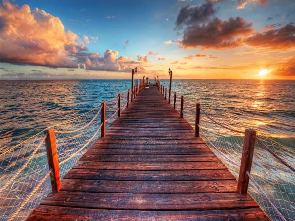 Wooden Iskele Sea Scenery Wallpaper by MywallpaperSho