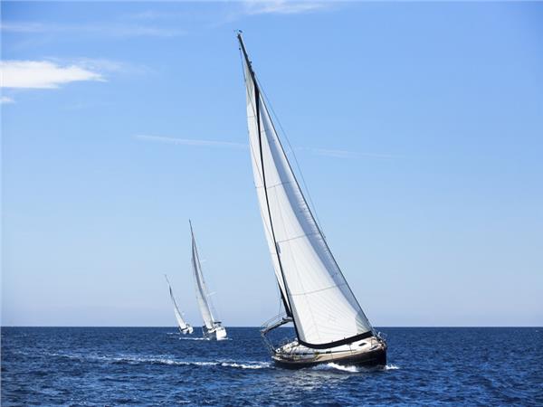 White sailboat Sea Scenery Wallpaper by MywallpaperSho