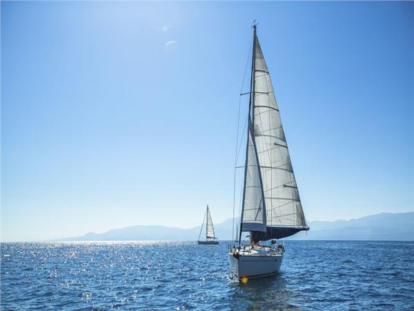 White sailboat Sea Scenery Wallpaper by MywallpaperSho