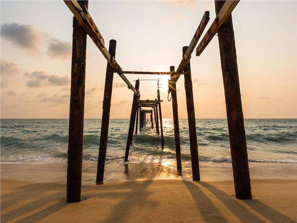 Old Wooden Iskele Sea Scenery Wallpaper by MywallpaperSho