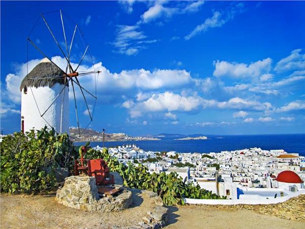 Mykonos Degirmen Sea Scenery Wallpaper by MywallpaperSho
