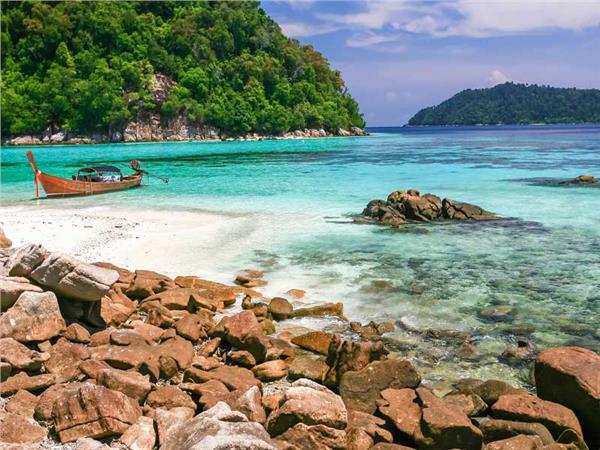 Blue Village Sea Scenery Wallpaper by MywallpaperSho