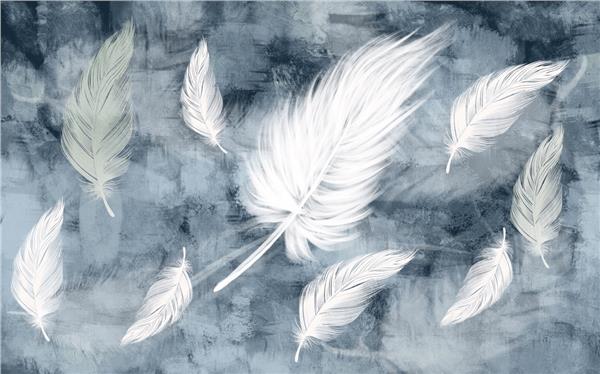 Blue White Tuy Design Wallpaper by MywallpaperShop