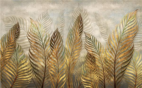 Gold Leaves Wallpaper by MywallpaperShop