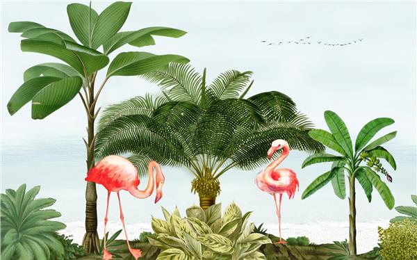 Pink Flamingolar Wallpaper by MywallpaperShop