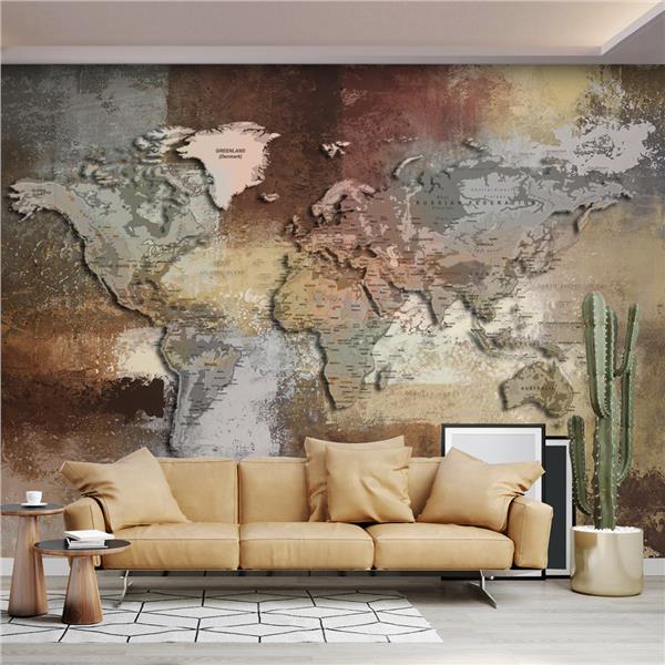 Kabartma Gorunum World Map Wallpaper by MywallpaperShop