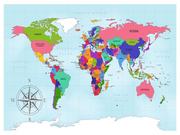 World Siyasi Map Wallpaper by MywallpaperShop