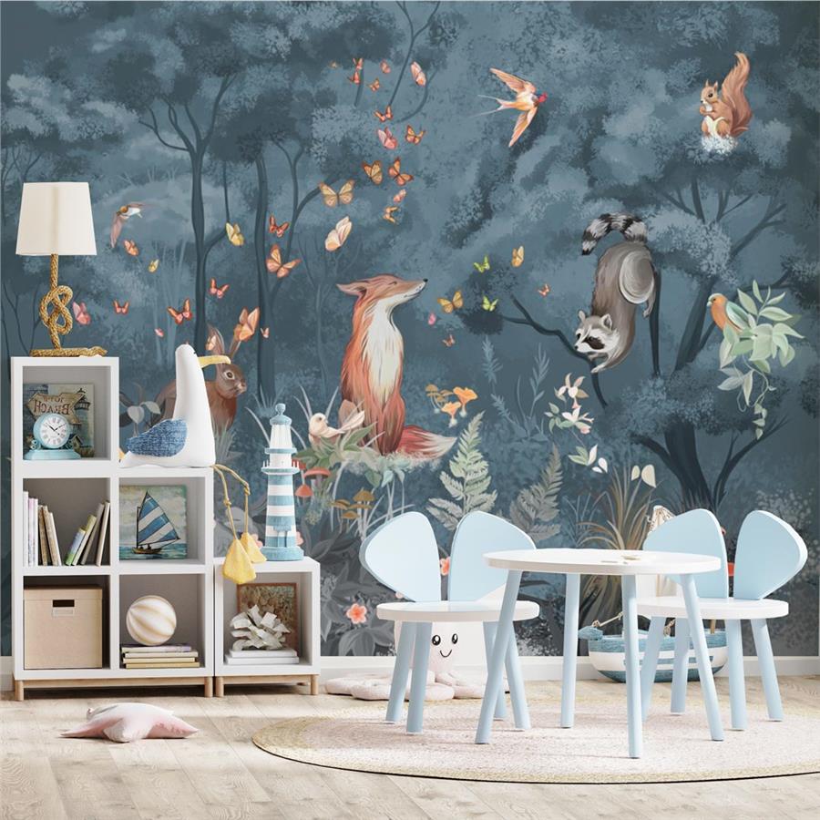 Dream Forest and Cute Friends Kids Room Wallpaper