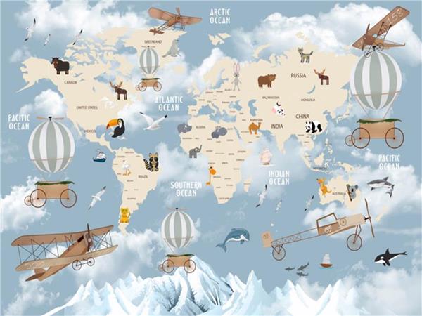World Map Kids Room Wallpaper by MywallpaperShop