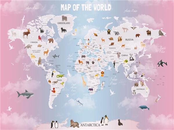 World Map Kids Room Wallpaper by MywallpaperShop