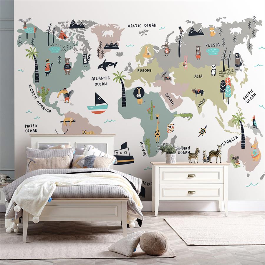 Educational World Map Kids Wallpaper