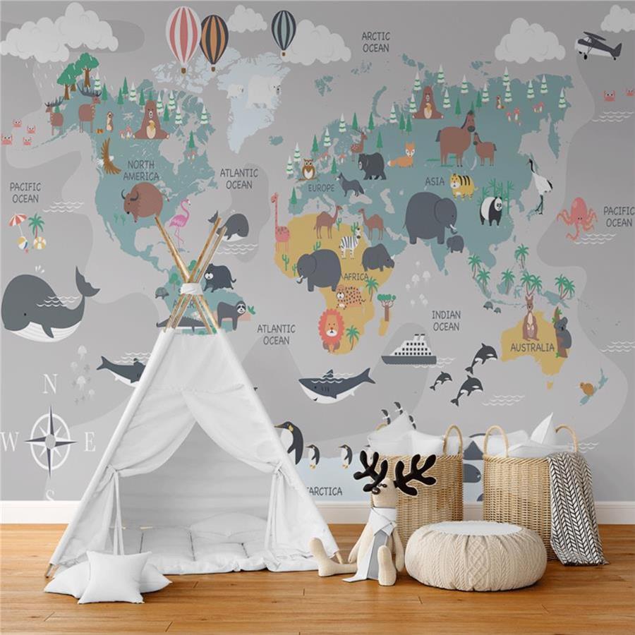 Educational World Map Kids Wallpaper