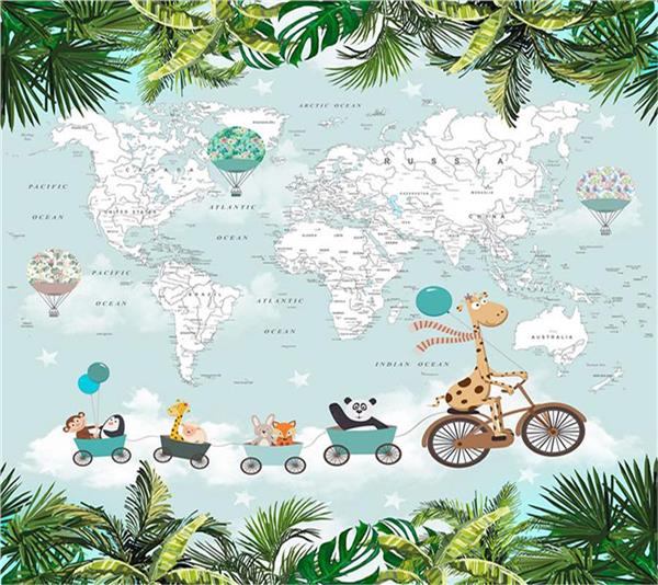 Egitici World Map Kids Room Wallpaper by MywallpaperShop