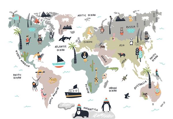 Egitici World Map Wallpaper by MywallpaperShop