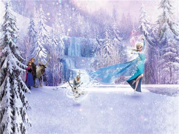 Elsa and Friends Kids Room Wallpaper by MywallpaperShop
