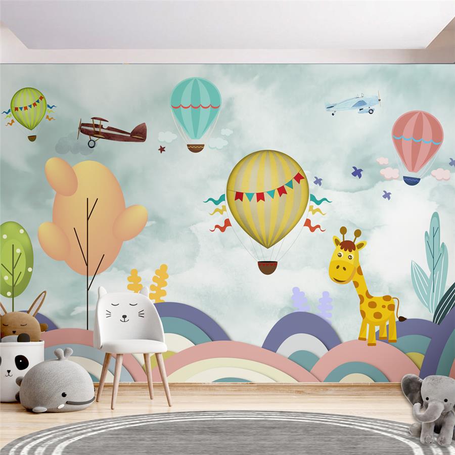 Flying Balloons and Airplanes Baby Wallpaper
