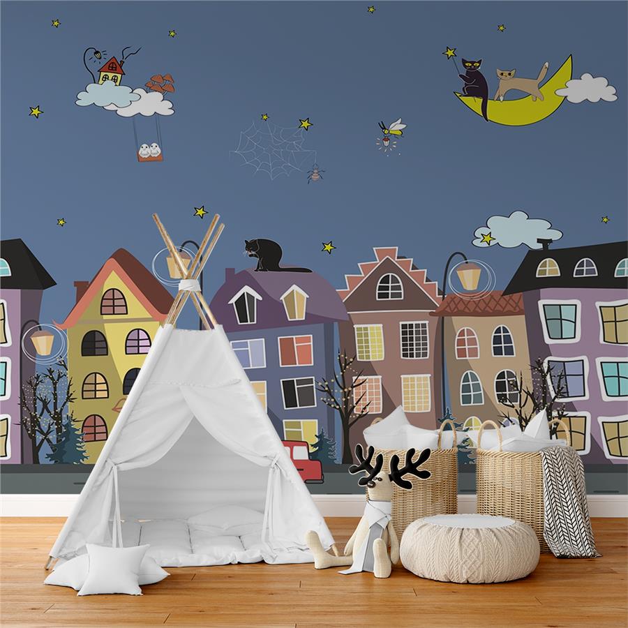 Funny Cats Custom Design Kids Room Wallpaper