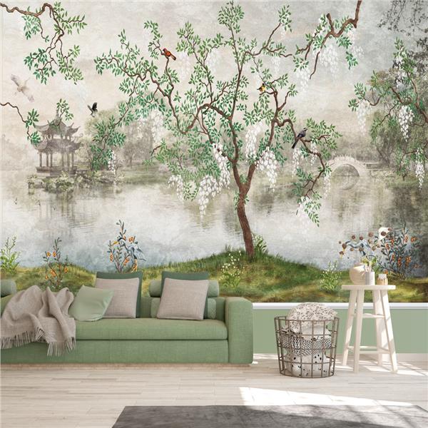 Gol and Nature Scenery Yagli Boya Design Wallpaper by MywallpaperShop