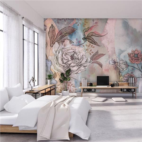 Vintage Big Flower 3D Wallpaper by MywallpaperShop