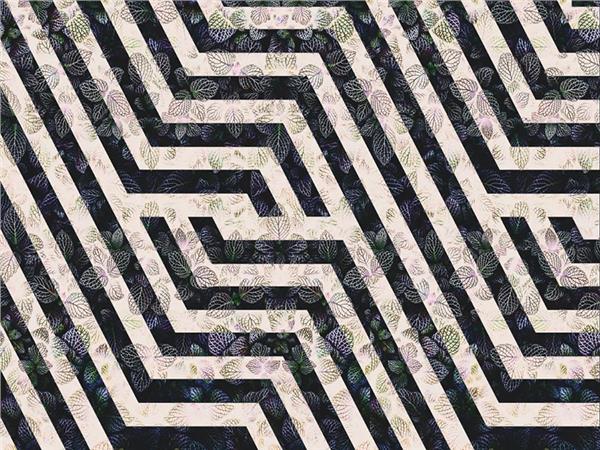 Geometric Design and Leaf Custom Design Wallpaper by MywallpaperShop