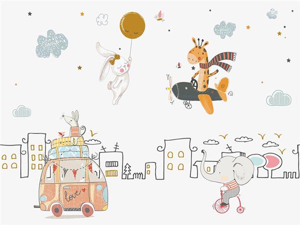 Gezgin Minikler Custom Design Kids Room Wallpaper by MywallpaperShop