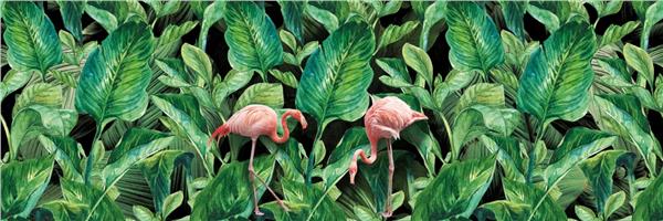 Palm Tree Leaves Pink Flamingolar Wallpaper by MywallpaperShop