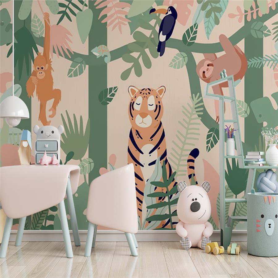 Jungle Animals Kids Room Wallpaper