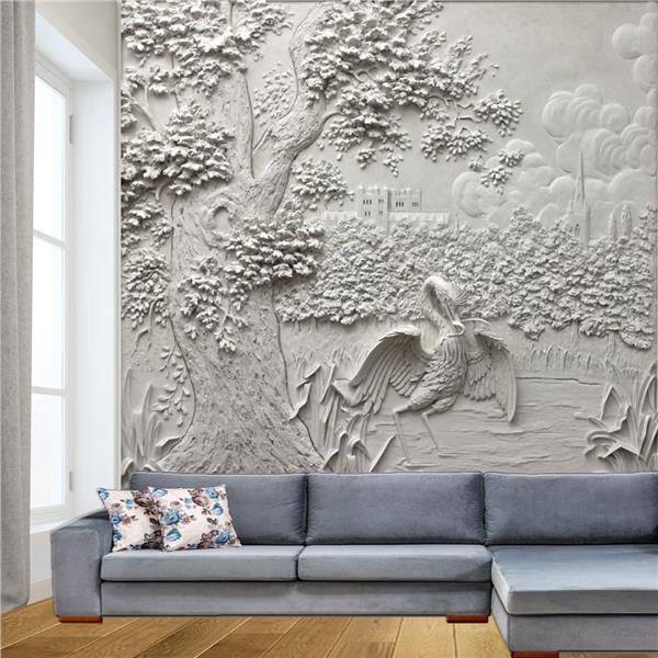 Kabartma Gorunum Tree and Kus 3D Wallpaper by MywallpaperShop