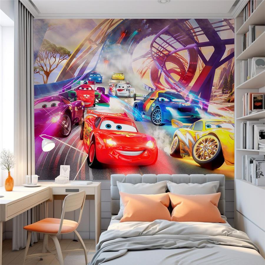 Lightning McQueen Kids Room Wallpaper