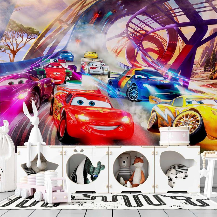 Lightning McQueen Kids Room Wallpaper