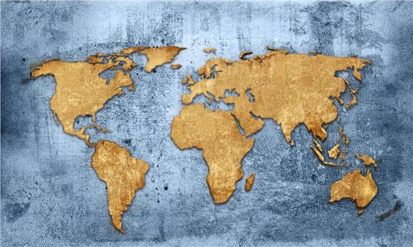 Blue World Map Wallpaper by MywallpaperShop