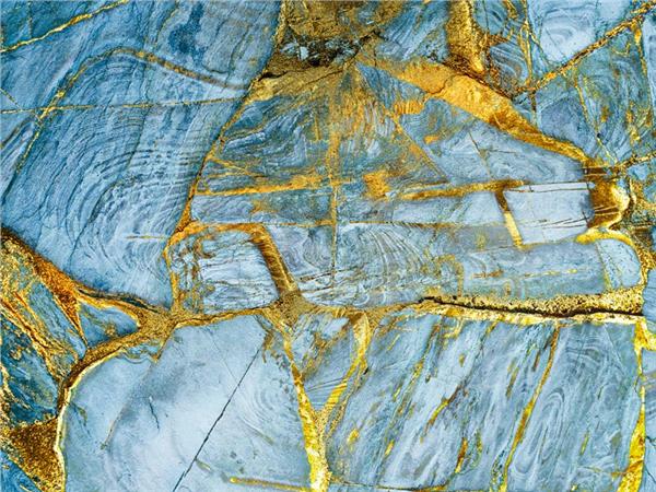 Blue Gold marble Design Custom Design Wallpaper by MywallpaperShop
