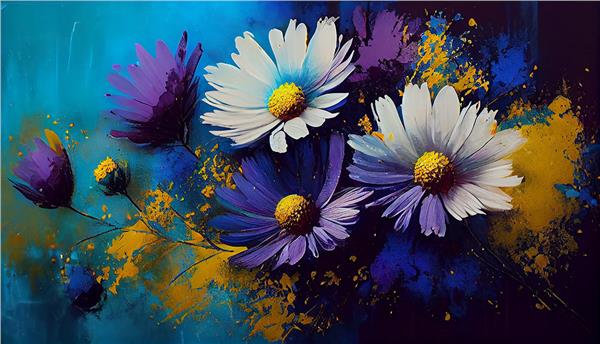 Blue Flower Wallpaper by MywallpaperShop