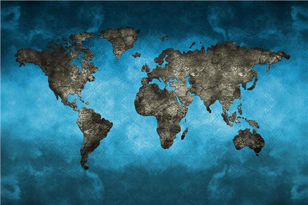 Blue World Map Wallpaper by MywallpaperShop
