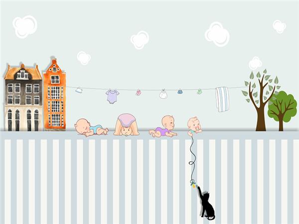 Little Naughties Custom Design Kids Room Wallpaper by MywallpaperShop