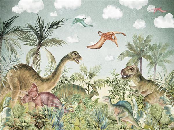 Dinasour Worlds Kids Room Wallpaper by MywallpaperShop
