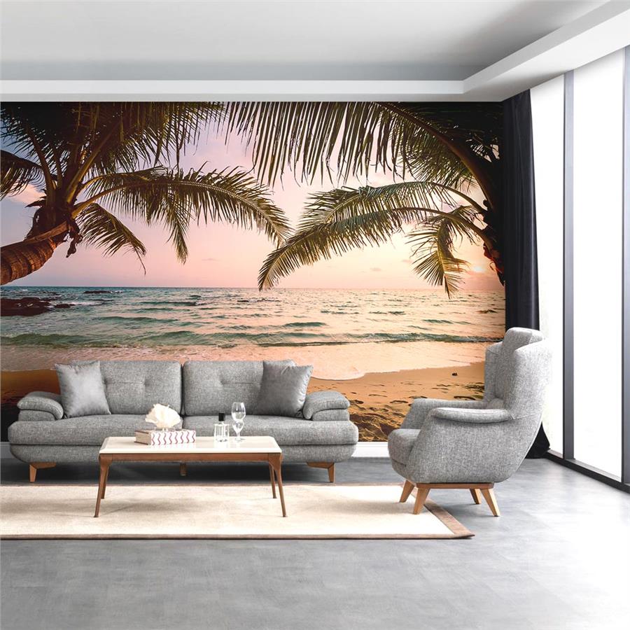 Palm Trees Reaching the Sea Wallpaper