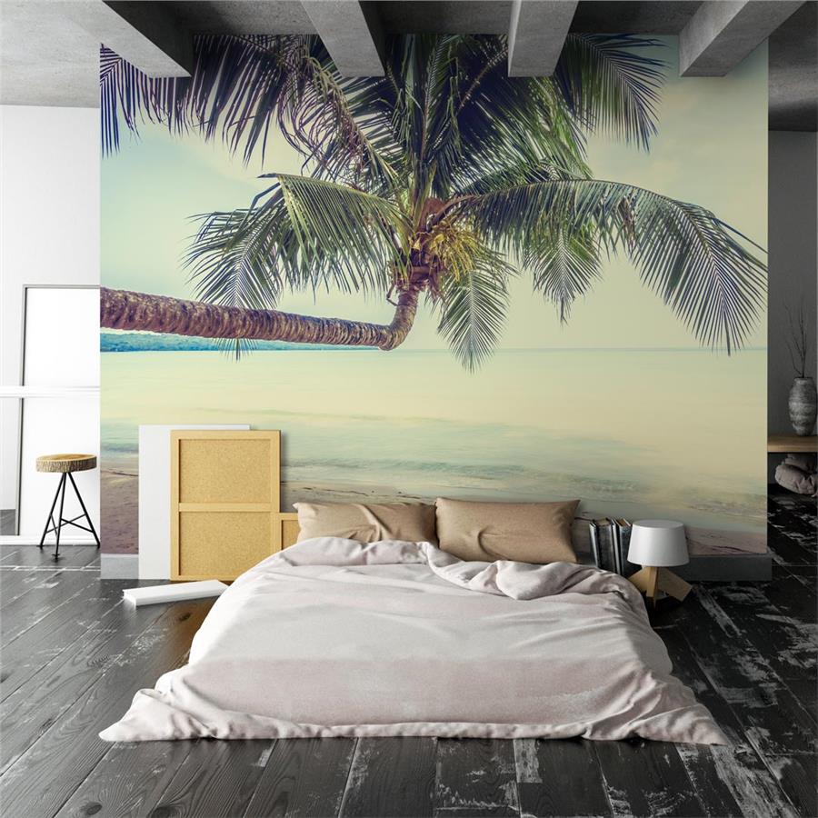 Palm Trees Reaching the Sea Wallpaper