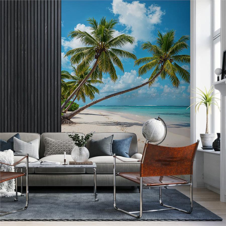 Palm Trees Reaching the Sea Wallpaper