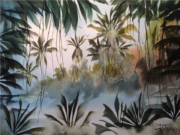 Palm Tree Leaves Tropical Design Wallpaper by MywallpaperShop