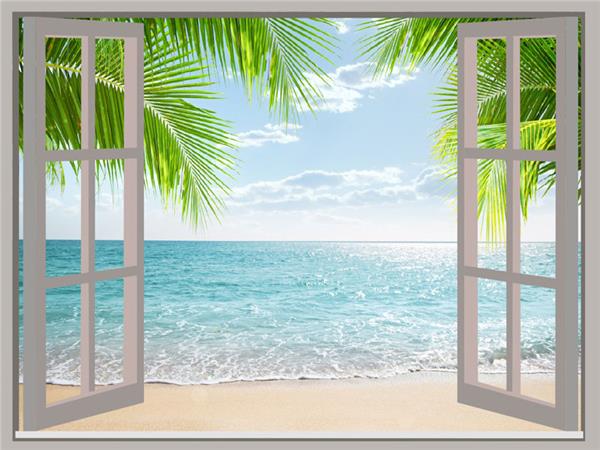Window Sea Scenery Wallpaper by MywallpaperShop